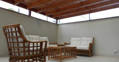 Rectangular Brown Rattan Coffee Table in Home